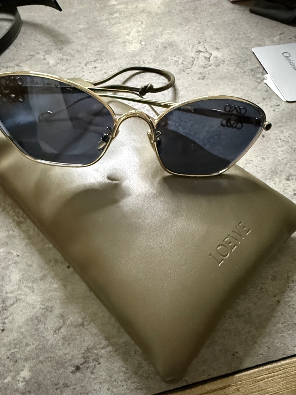 Loewe Gold Frame Sunglasses with case